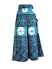 Boho Wrap Skirt- Blue Printed Cotton Wrap Around Skirts Dress