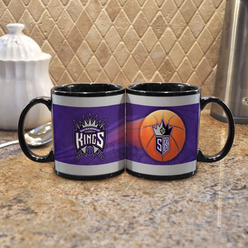 NBA Sacramento Kings 11-Ounce Black Sportsball Mug (2 Pack)