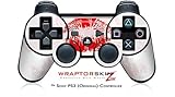 Sony PS3 Controller Skin Big Kiss Red Lips on White