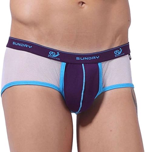 ZIHAN Men's Breathable Stretch Hip Boxer Brief Medium Purple