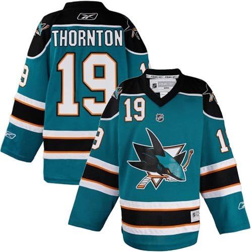 Joe Thornton Youth San Jose Sharks NHL Reebok Teal Replica Jersey