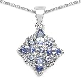 0.90 Carat Genuine Tanzanite Sterling Silver Pendant