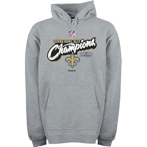 New Orleans Saints Super Bowl XLIV Champions Reebok Official Locker Room Hooded Fleece Sweatshirt
