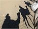 Egypt-Dahab: silhouettes of dromedaries - camels art print 30x38.9cm by Heinz Krimmer