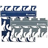 Lunchskins Multi-Pack Reusable Sandwich and Snack Bag (Set of 2), Wolf, Gray/Navy