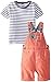 Calvin Klein Baby-Boys Infant Gray Stripes Tee with Shortall