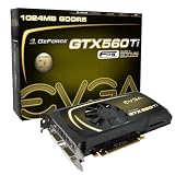 EVGA GeForce GTX 560 Ti FPB 1024 MB GDDR5 PCI Express 2.0 2DVI/Mini-HDMI SLI Ready Limited Lifetime Warranty Graphics Card, 01G-P3-1561-AR