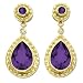 14k Yellow Gold Amethyst and Diamond Drop Earring
