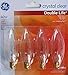 GE Crystal Clear Decorative Blunt Tip Light Bulbs, 3 Year Life, Candelabra Base (12 Pack) 25W, 40W, and 60W Available (40 Watts)