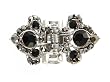 Hair Clip - H88 - Butterfly Wings set with Swarovski (tm) Crystal Stones ~ Jet Black and Hematite (Gunmetal)