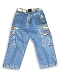 Private Label - Toddler Boys Denim Cargo Pants, Blue