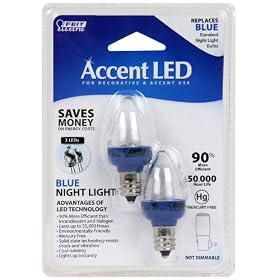 Feit Electric BPC7 B LED 06 3-LED Accent Night Light Replacement Bulbs, Blue by Feit Electric