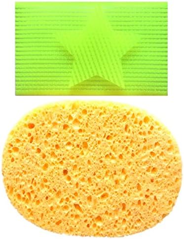Pretie 3 in 1 Facial cleansing set. 1 Extra Large Facial Cleansing Sponge + 2 Velcro Hair Bangs/Fringe Holding Pads(Random Colors).