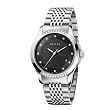 Gucci Men's YA126408 G-Timeless Medium Diamond Black Dial Steel Watch by Gucci