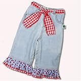 Baby Girls - Cherries 'n Checks Boutique Jeans by Frogs Frills and Daffodils