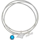 LogoArt Carolina Panthers Crystal Bangle Bracelets