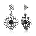 Ladies Silver Hollow Agate & CZ Charm Stud Earrings Jewellery