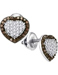 10KT White Gold 0.50 CTW-Diamond Micro-Pave Earring