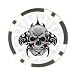 Poker Chip Card Guard of Tribal Skull (Ancient Tattoo, Art, Flaming, Flames, Chinese, Fake, Gothic, Native American)