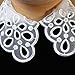 Ikee Design 2pcs Set Women's Detatchable False Shirt Lace Collar Dickey 70% Cotton Black and White