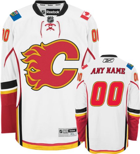 Calgary Flames White Premier Jersey: Customizable NHL Jersey