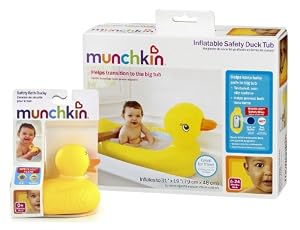 Munchkin White Hot Inflatable Safety Tub and Bath Ducky Set