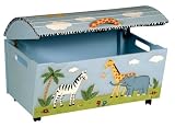 Kids / Children's Safari Animals Storage Treasure Chest Toy Box