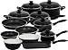 Magefesa Provence Black Matte/Gloss Enamel On Steel 16 and 2 Piece, Cookware Set