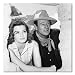 Angie Dickinson & John Wayne B&W Box Canvas Print Gallery Wrapped