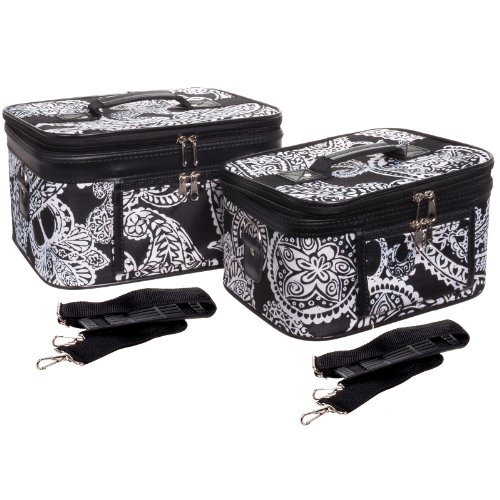 World Traveler Paisley Print Collection Cosmetic Train Case ( 2 piece set)
