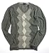 Alfani Mens Ls Diamond Strpe Vee V-Neck Sweater - Flint Htr Cbo - M