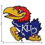 Kansas Jayhawks Logo Embroidered Iron on Patches Free Shipping From Thailand