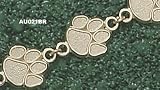 Auburn University Paw Bracelet 7.25 -Choose From 14K Gold 10K Gold or Stainless Steel