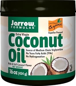 Jarrow Formulas Coconut Oil 100% Organic, Extra Virgin, 16 Ounce