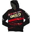 Fox Racing Geico Factory Men's Hoody Zip Race Wear Sweatshirt w/ Free B&F Heart Sticker Bundle - Black