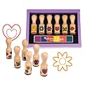 Melissa & Doug Deluxe Wooden Happy Handle Stamp Set