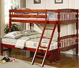 Cherry Twin over Full Bunk Bed - Coaster 460222