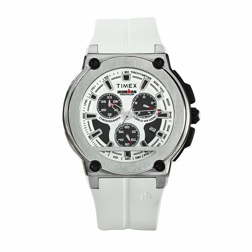 Timex Men's T5K352 Ironman Dress White Rubber Dial Watch