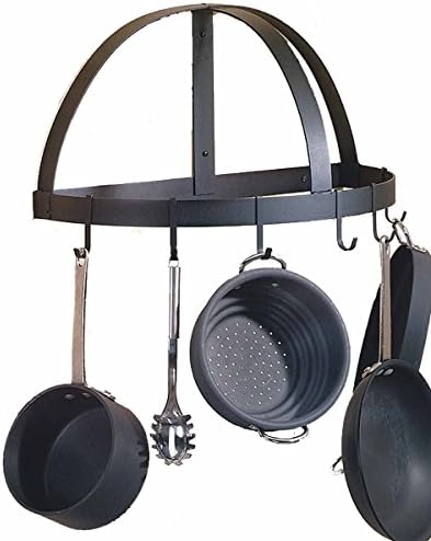Pot Racks Black Wrought Iron Wal Mount 12"H X 24"W | Renovator's Supply