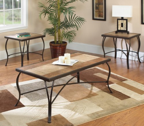 Cheap Welton USA Pueblo Occasional Table Set in Stone / Black
