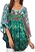Sakkas Lepha Long Wide Multi Colored Tie Dye Sequin Embroidered Poncho Top Blouse