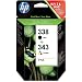 HP SD449EE 338 / 343 Tintenpatrone schwarz und dreifarbig Schwarz: 480 Seite, Farbe: 330 Seiten 2er-Pack