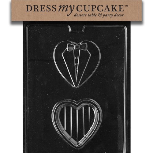Dress My Cupcake DMCV142SET Chocolate Candy Mold, Small Tuxedo Pour Box, Set of 6