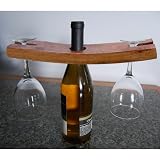 Handmade Wooden Wine Glass & Bottle Holder