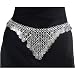 Luscious Chain Link Coin Belt with Stars and Jingling White Brass Coins, Fits waist or hips 34" - 42" for Belly Dancing or Casual Wear