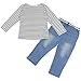 Jastore® 2Pcs Little Baby Girl Clothing Sets Long Sleeve Striped T-Shirt + Jeans