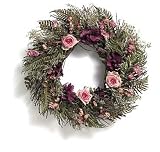 RUSTIC ROSE 18 WREATH Hydrangea, Fern, PINK ROSES