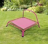 My First Rectangular Trampoline with Handle - Pink (Height 80 cm X Width 94 cm X Depth 94 cm)