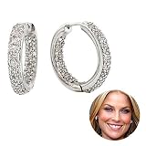 Ali Larter Pave CZ Small Hoop Earrings