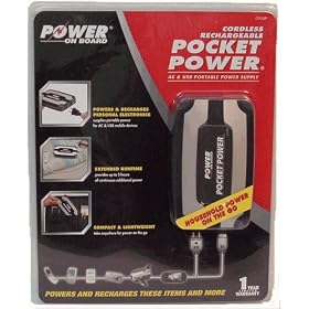 Rechargeable Pocket Power With USB and 110Volt Outlet by Power on Board